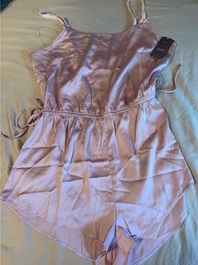 Auden Luxury Collection Satin Sleep Romper Large NWT. Bin # 9